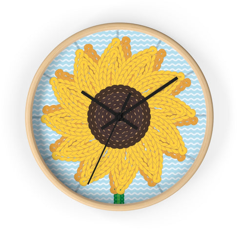 Sunflower Stitches Wall Clock